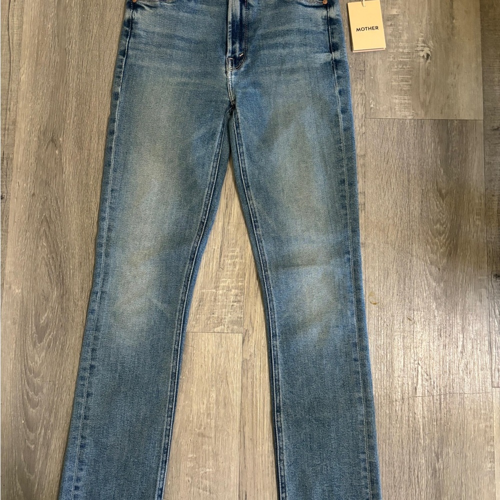 MOTHER Women's Classic Blue Straight Leg Jeans